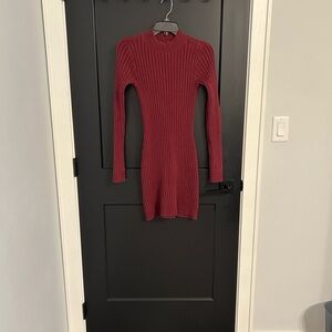 Hollister Burgundy Long Sleeve Dress